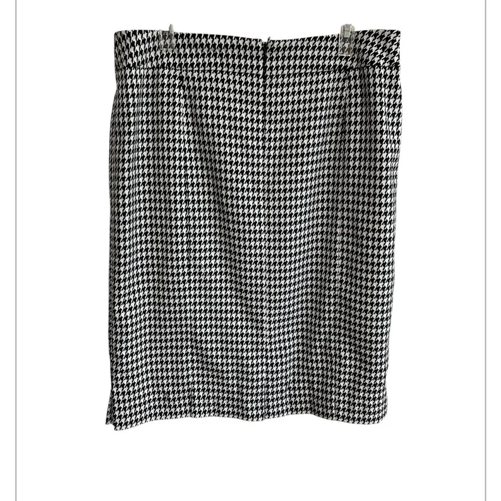 Kasper Separates Skirt Size 12 Houndstooth Black/White Box Pleated Lined NEW